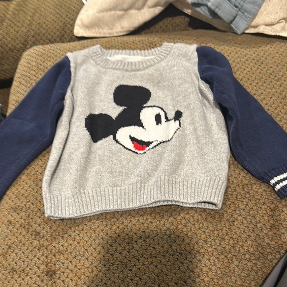 Janie and Jack Gray and Blue Sweater